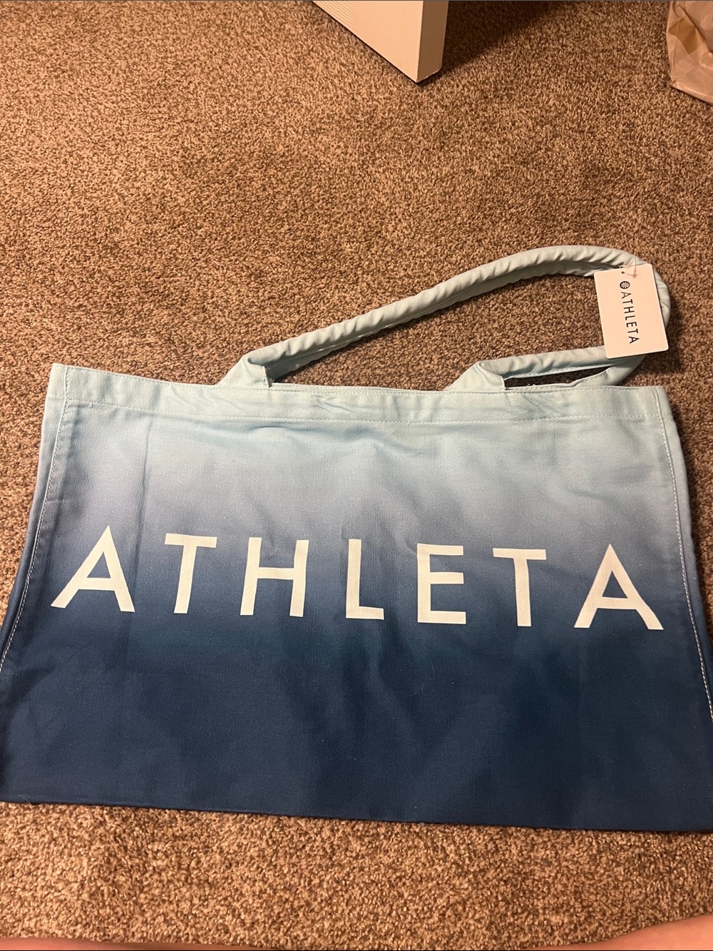 Athleta Blue Ombre Canvas Tote